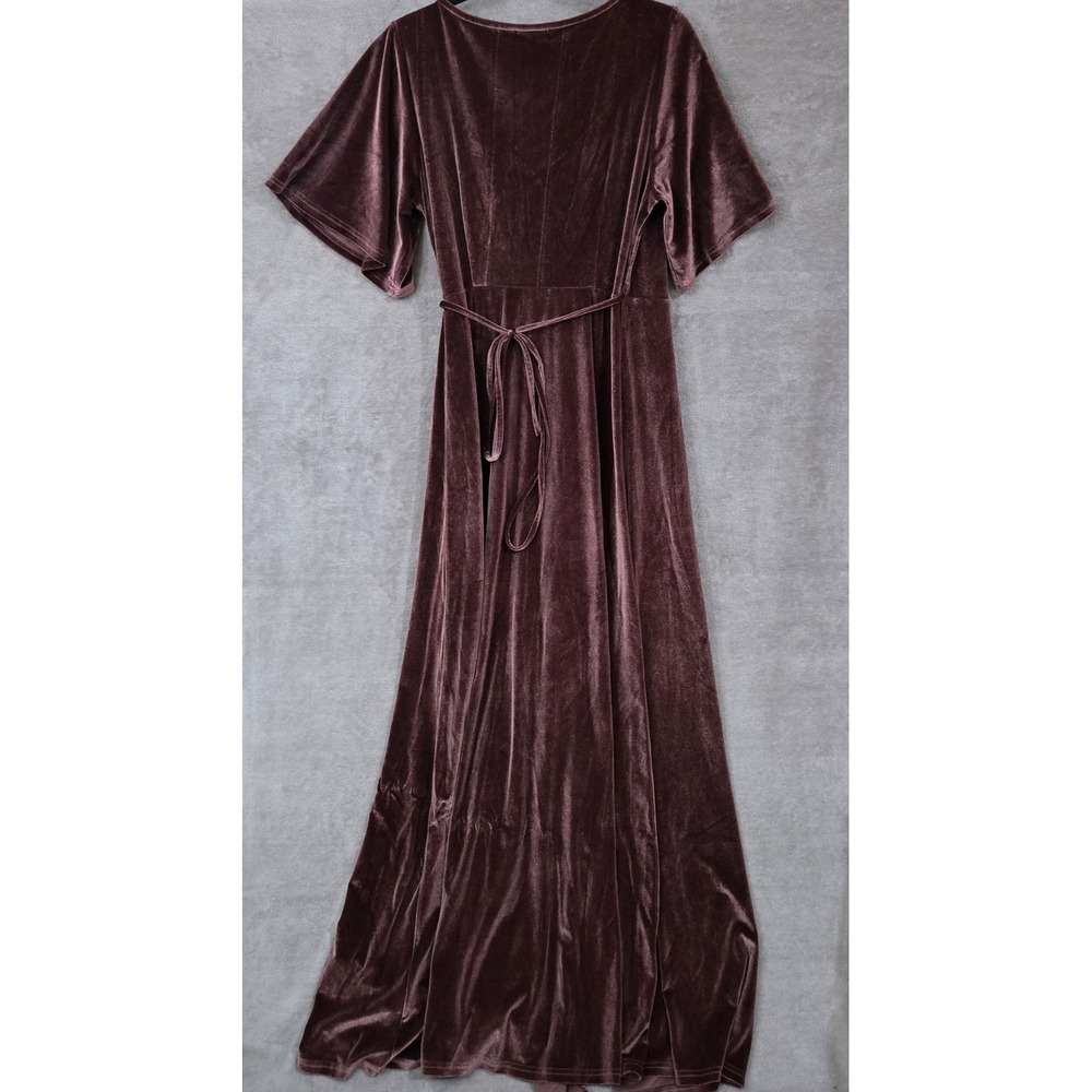 Baltic Born Velvet Maxi Dress Large Forest Fairy Whimsigoth Glam Wrap Wedding - Picture 2 of 9